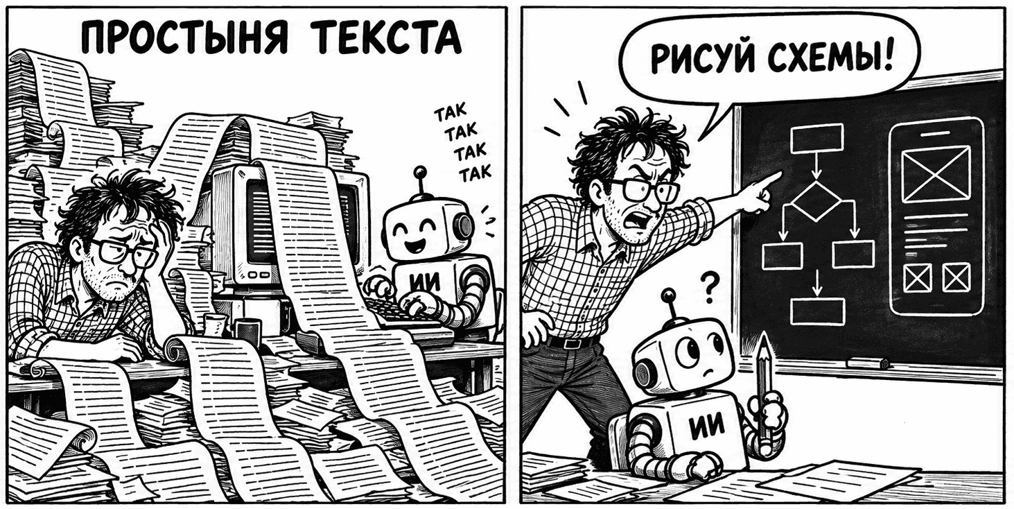 Я устал читать простыни текста от ИИ‑агентов. Поэтому заставил их рисовать