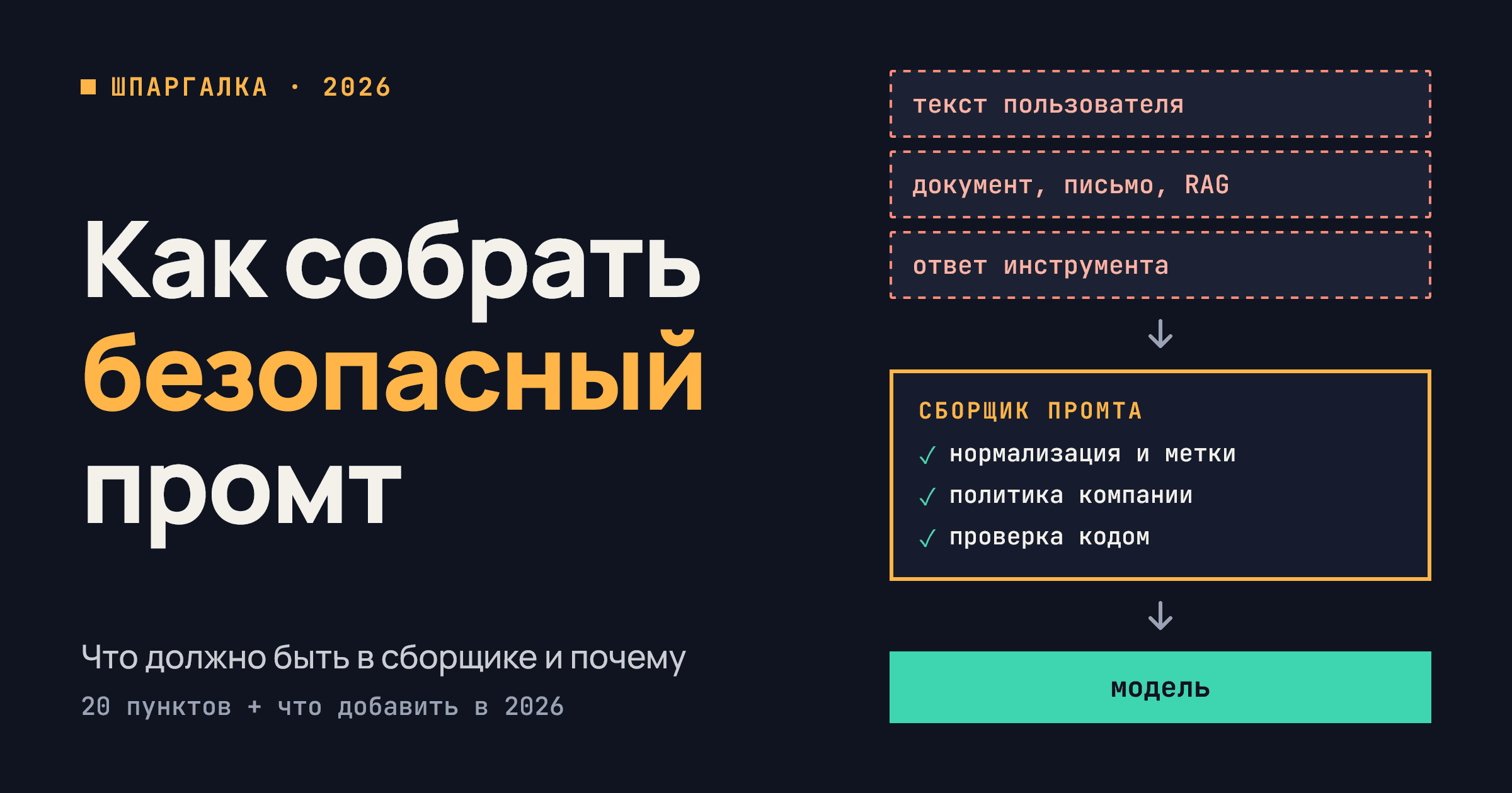 Как написать безопасный сборщик промта для LLM: руководство-шпаргалка