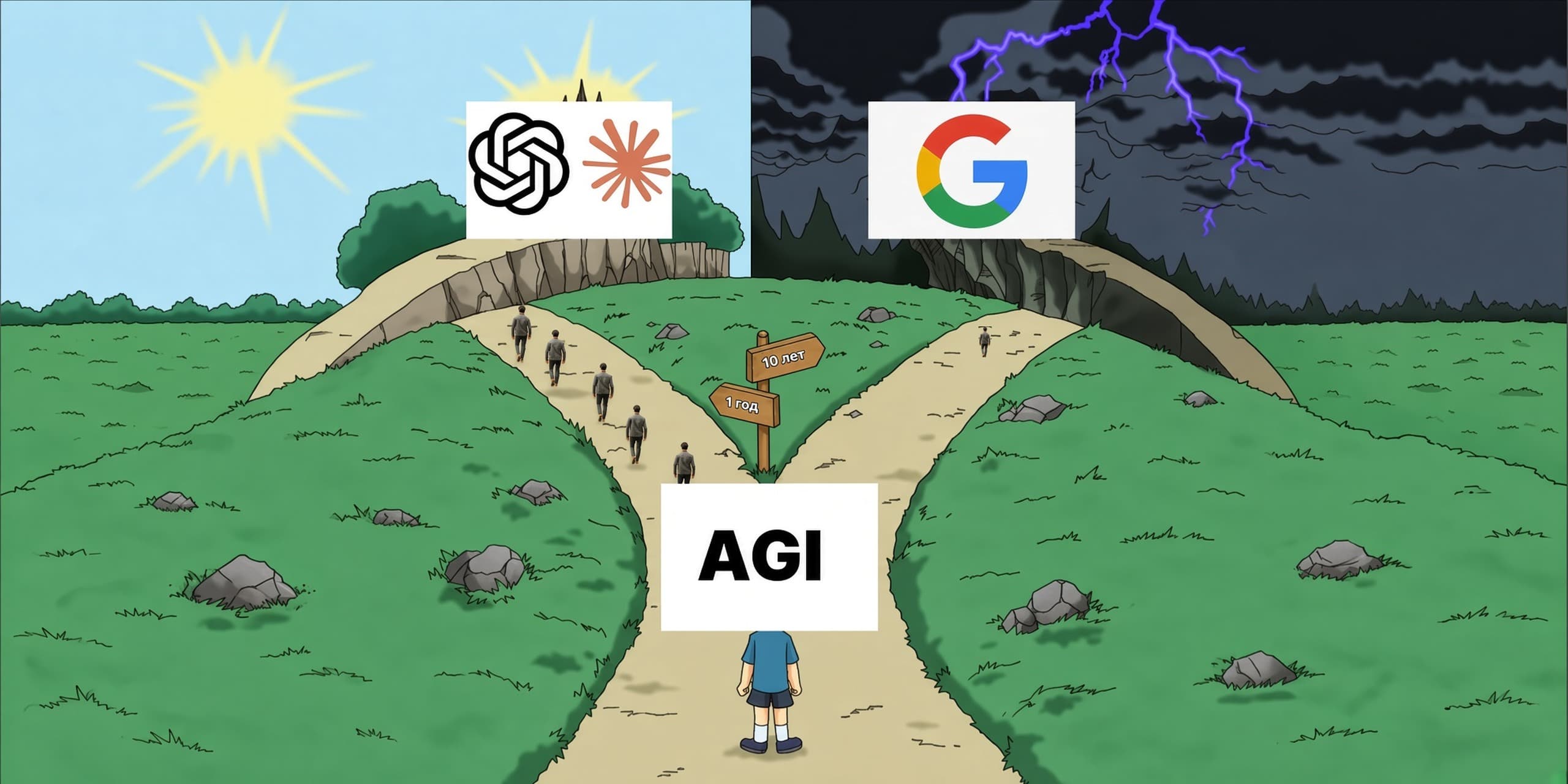 Есть два стула: зачем Google вышел из гонки ИИ, пока OpenAI и Anthropic ставят на неё всё