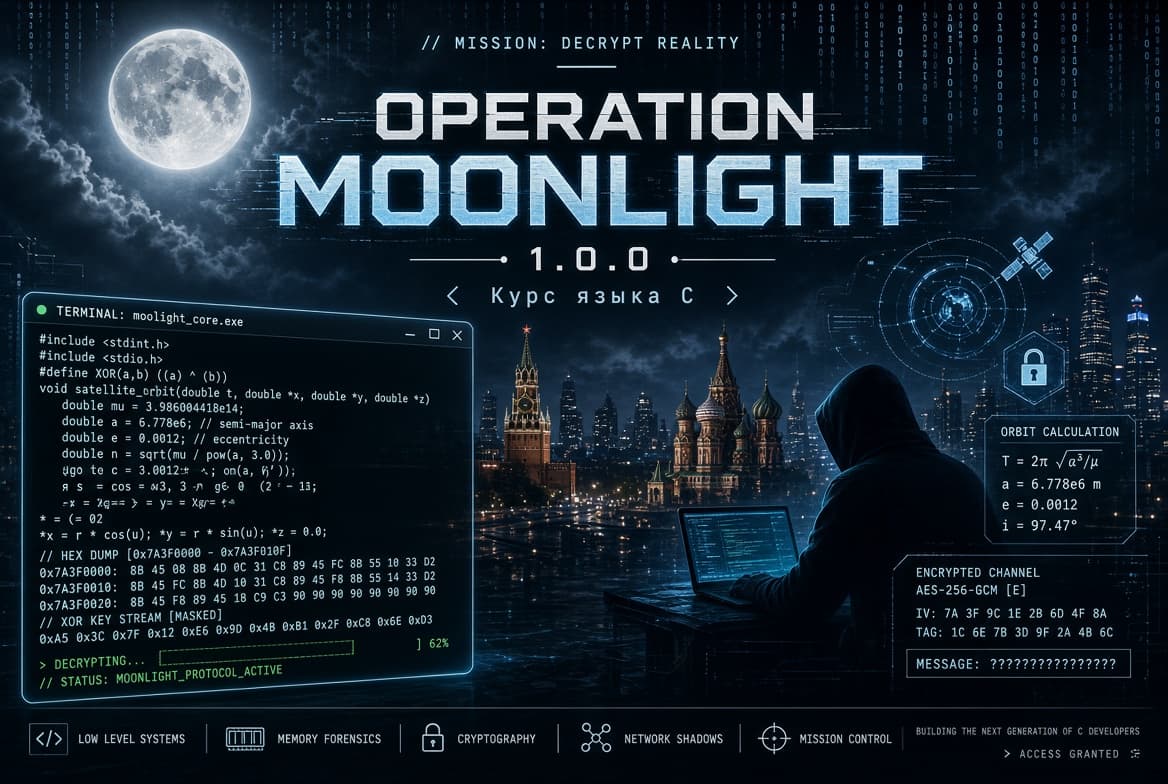 OPERATION MOONLIGHT 1.0: курс языка C, который я сам себе собрал
