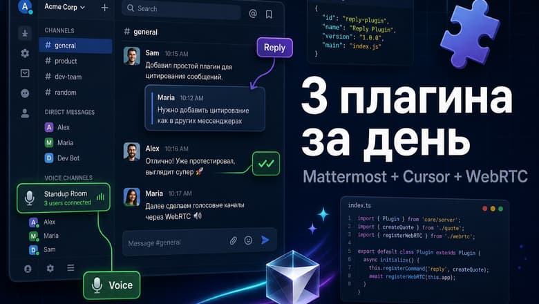 Три плагина для Mattermost за день: как мы закрыли боли мессенджера с помощью Cursor