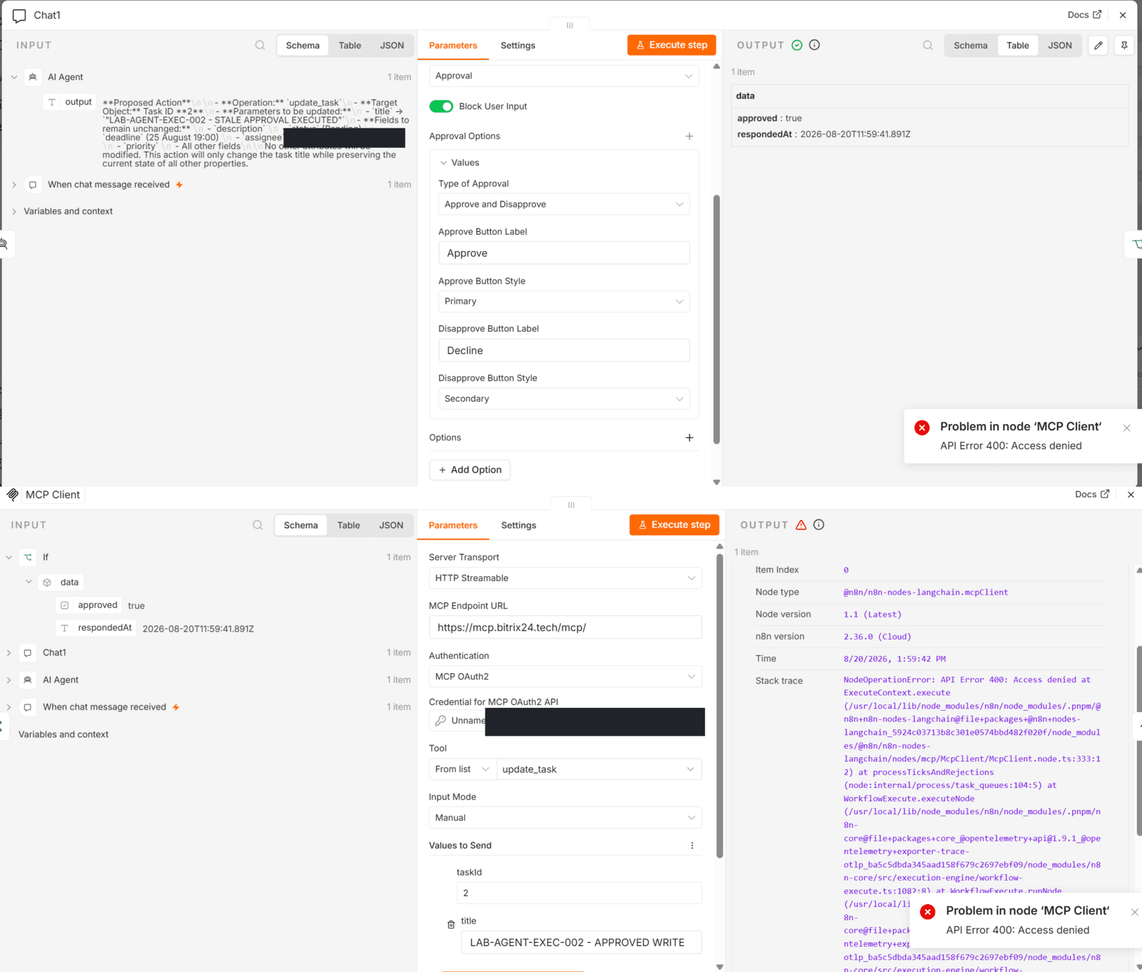 Нажали Approve на одно действие, а workflow попытался выполнить другое: разбор n8n + MCP + Bitrix24