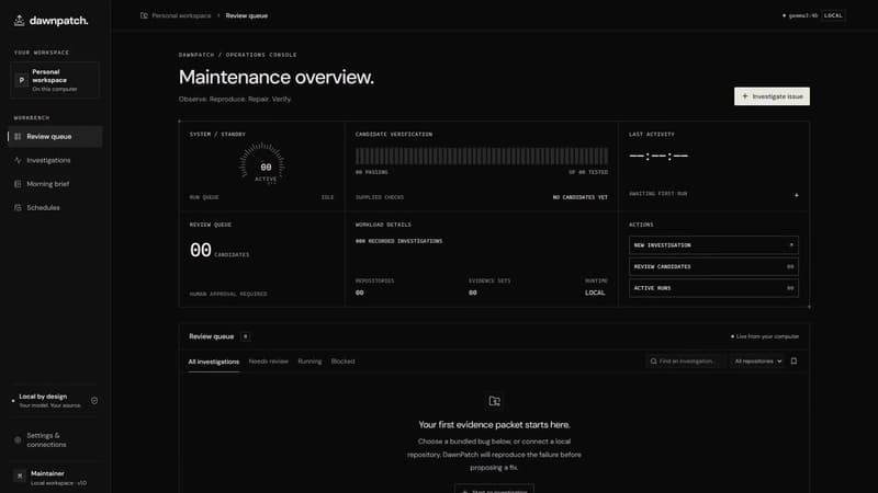 DawnPatch: позвольте вашему ноутбуку воспроизвести ошибку, прежде чем вы прикоснетесь к коду