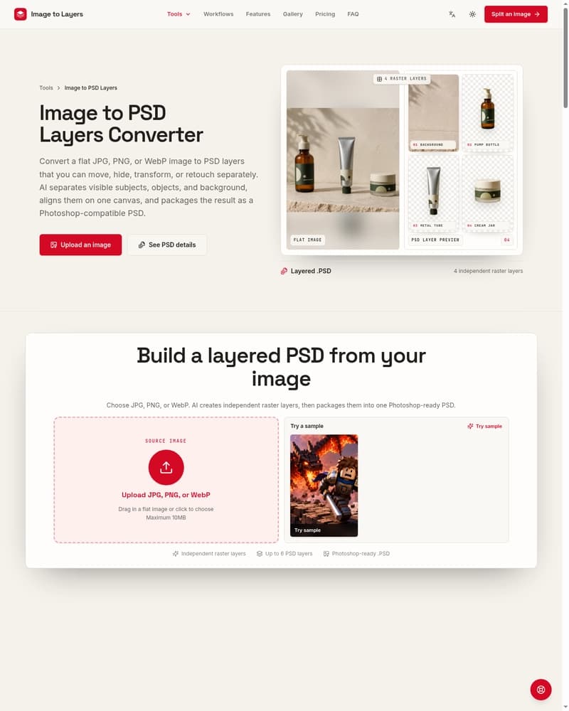 How I turn flat AI images into PSD-ready layer stacks