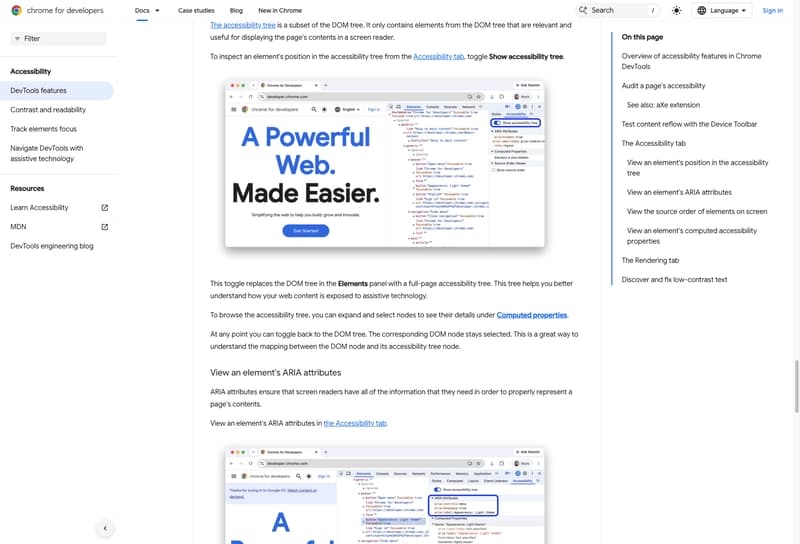 Audit the accessibility tree, not only the Lighthouse a11y score