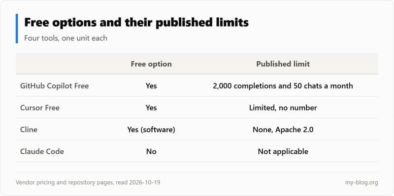 AI Coding Assistant Free: What 2,000 Completions and 50 Chats Buy