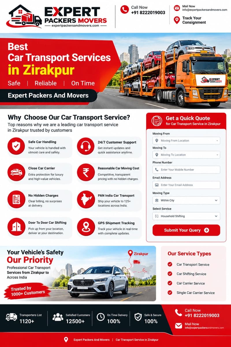 Car Transport Service in Zirakpur