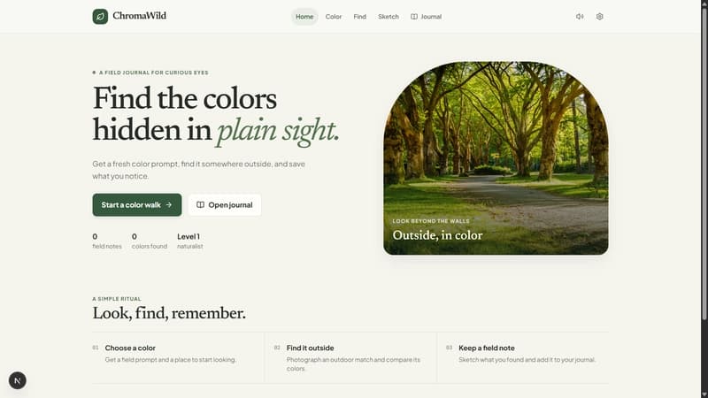 ChromaWild: A Local Gemma-Powered Color Walk